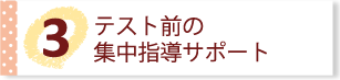 テスト前の集中指導サポート