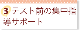 テスト前の集中指導サポート