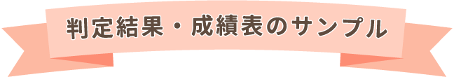 判定結果・成績表のサンプル