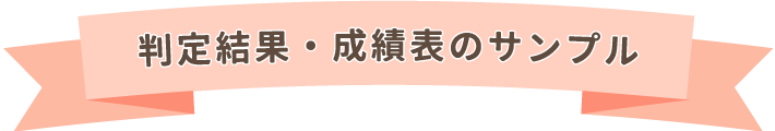 判定結果・成績表のサンプル