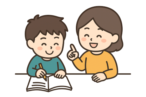 適切な声掛けで子どもをサポートする母親