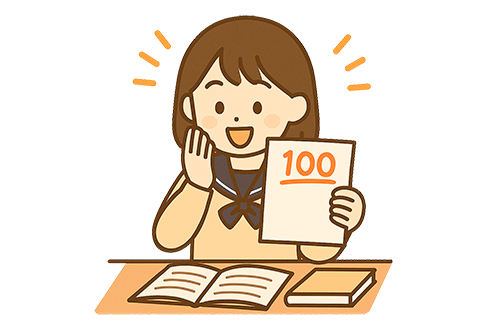 テスト結果が良かったのでよろこぶ女の子