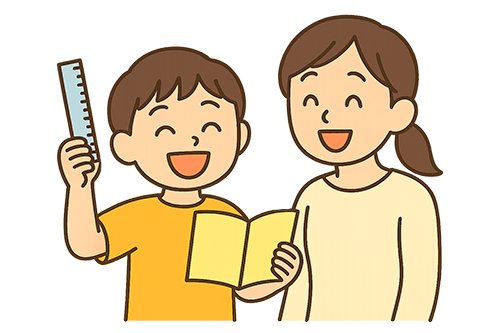 感覚特性をサポートするツールを利用する笑顔の親子