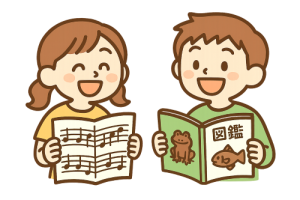 楽しそうに好きなことを勉強する男の子と女の子