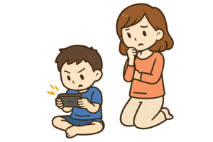 ロブロックスにはまる男の子と心配する母親