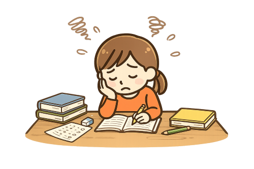 勉強しているのに成績が上がらない女の子