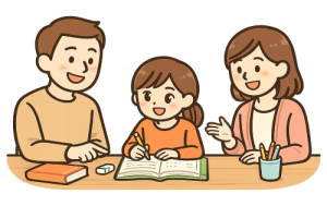 勉強しているのに成績が上がらないお子さんをサポートする両親