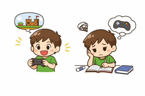 勉強習慣がなく勉強に集中できない男の子