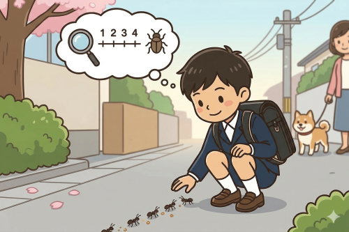 生活の中に学びを見つける男の子