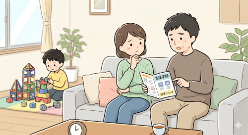 子どもを支援学級に通わせるか悩む両親