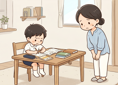 子どもの勉強の遅れが気になっている母親