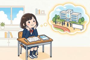 高校受験に向けて夢が膨らむ女の子