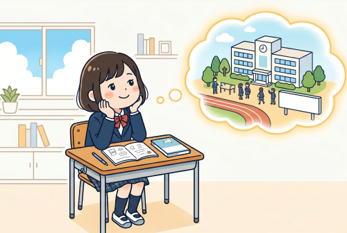 高校受験に向けて夢が膨らむ女の子