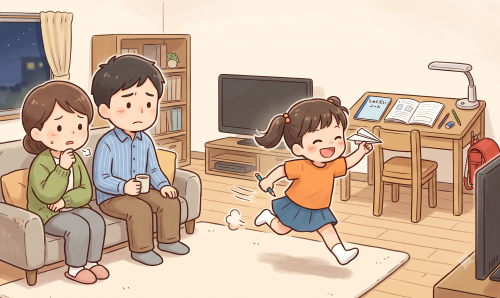 多動の特性がある娘が勉強についていけないことを心配する両親