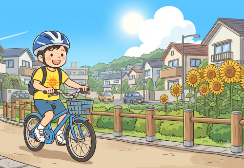 夏休みを元気よく過ごす男の子