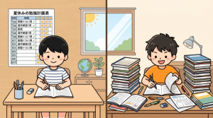 夏休みの宿題は毎日少しずつかまとめてやるか